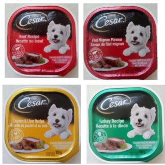 Cesar loaf in sauce 4 flavours 36 count variety pack dog vet food picture