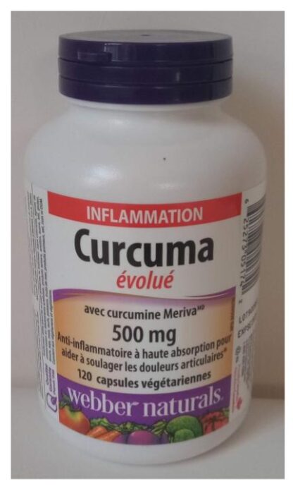Webber naturals advanced turmeric 500 mg , 120 capsules high anti-inflammatory picture